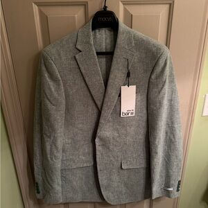 Bar Iii Mens Slim fit Suit Jacket Blazer 40 L Sage Green Linen NWT